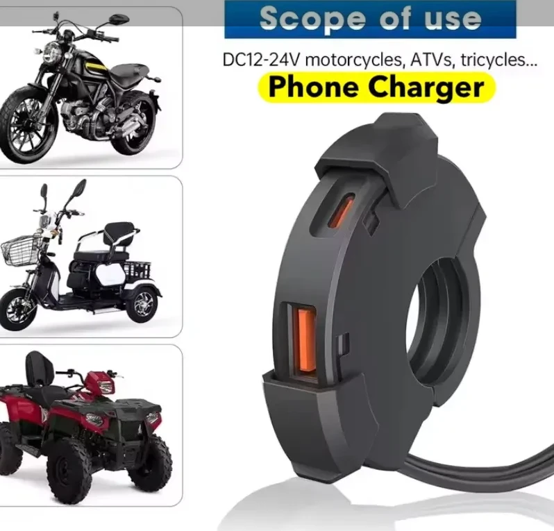 Universal Motorcycle Handlebar Phone Fast Charger – Bangladesh