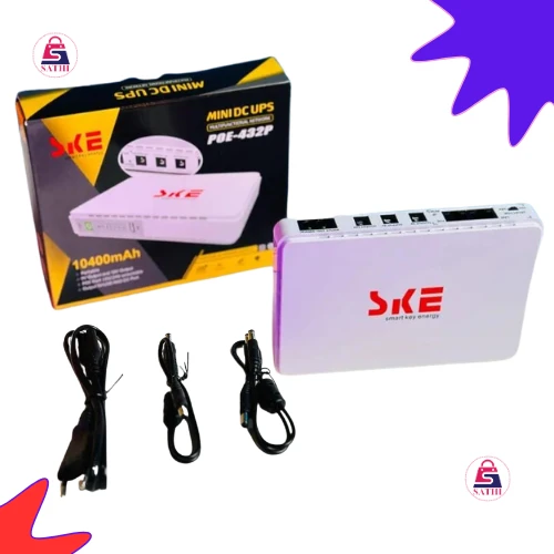 SKE POE 432P Mini DC UPS 25Watt 5v 9v 12v & PoE support 15/24v – 10400MAH